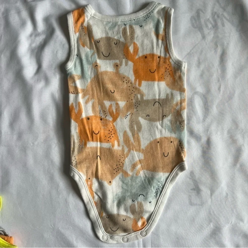 Set of 5 Carter’s Sleeveless Beach Themed Onesies in Size 3 Months